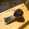 coffee scoop with coffee beans