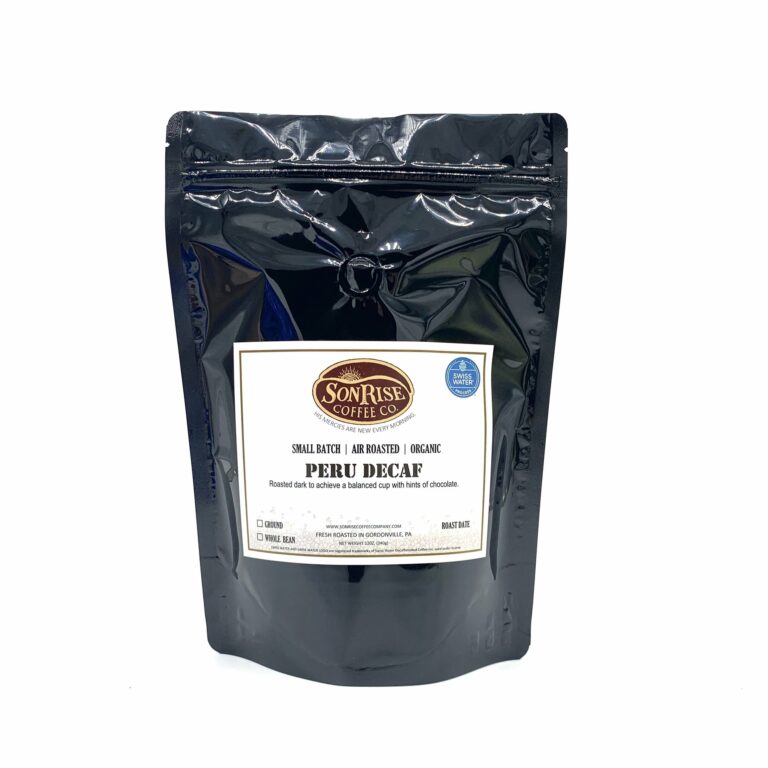organic coffee peru swp decaf dark roast
